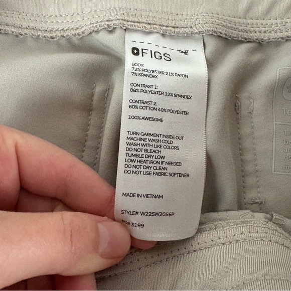 FIGS Jogger Scrub Pants Womens Medium tan Technical Collection  (959) - Picture 5 of 8